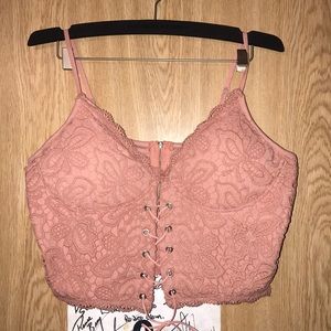 Floral lace crop top